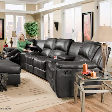 Four Seat Reclining Sectional with Consoles